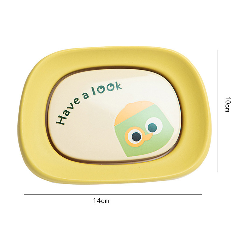 Cutie pentru săpun pentru copii, cu capac, design creativ, suport de săpun cu drenaj pentru baie
