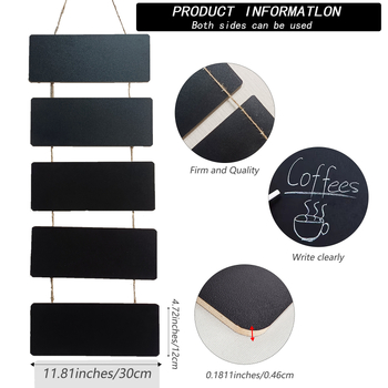 Tablă mică din lemn, dublă față, pentru agățat – tablă decorativă pentru desen și mesaje, afișaj DIY