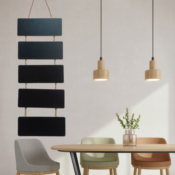 Tablă mică din lemn, dublă față, pentru agățat – tablă decorativă pentru desen și mesaje, afișaj DIY