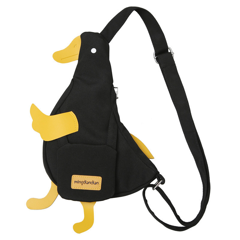 Ženska platnena torba s motivom slatke patke, mala crossbody torba, karikaturalni stil, model 2026