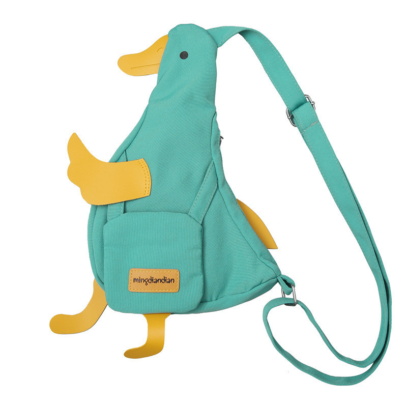 Ženska platnena torba s motivom slatke patke, mala crossbody torba, karikaturalni stil, model 2026