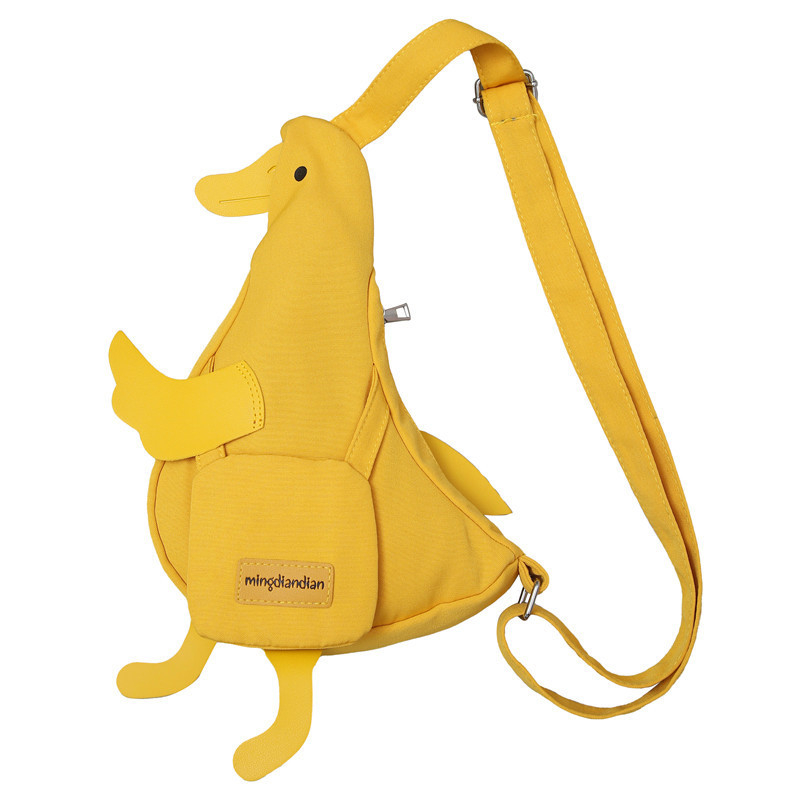 Ženska platnena torba s motivom slatke patke, mala crossbody torba, karikaturalni stil, model 2026