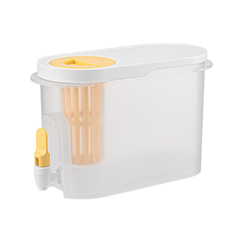 Sticlă de apă rece pentru uz casnic, 3,9 L, cu robinet, dispenser mare pentru ceai de fructe, design de vară pentru frigider