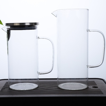 Sticlă de apă din borosilicat cu capac din oțel inoxidabil, capacitate mare, pentru băuturi reci, rezistentă la temperaturi, design minimalist