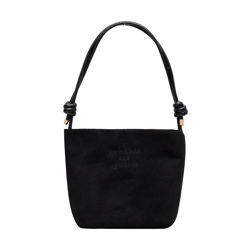 Ženska retro velur bucket torbica za jesen-zimu, mala, preko ramena (crossbody)
