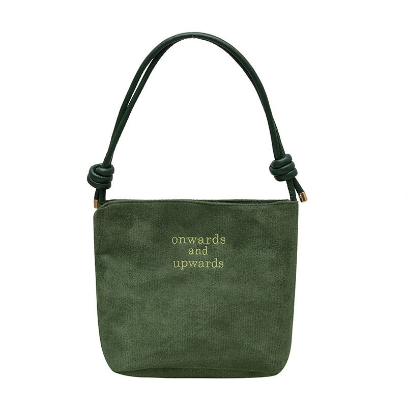Ženska retro velur bucket torbica za jesen-zimu, mala, preko ramena (crossbody)