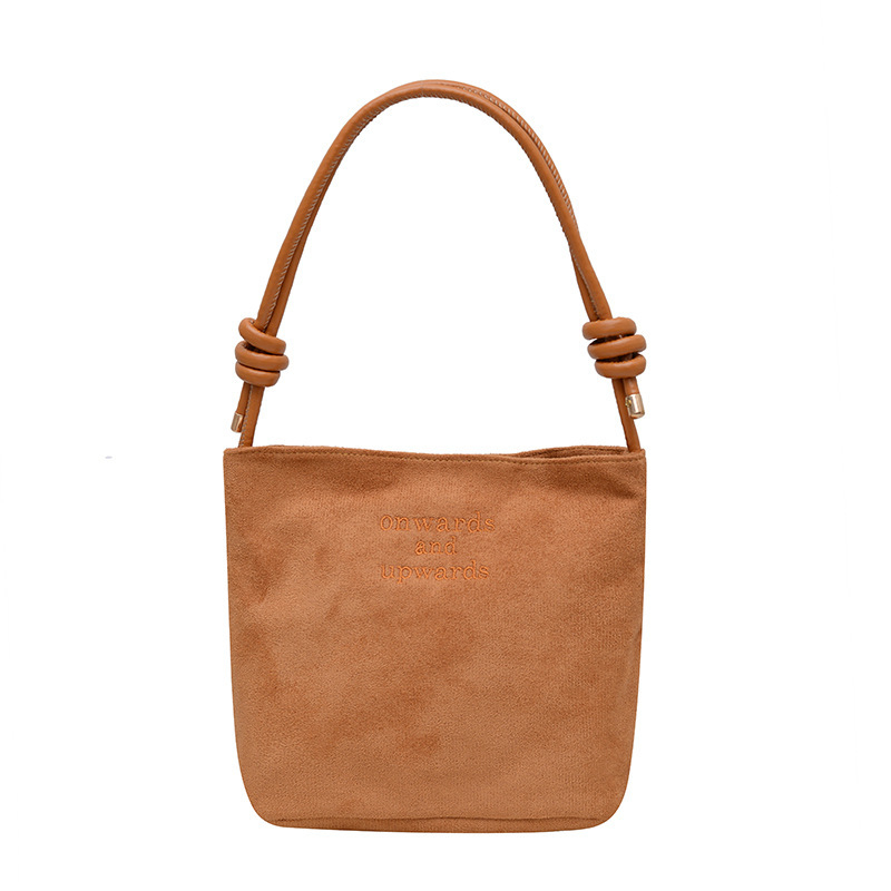 Ženska retro velur bucket torbica za jesen-zimu, mala, preko ramena (crossbody)