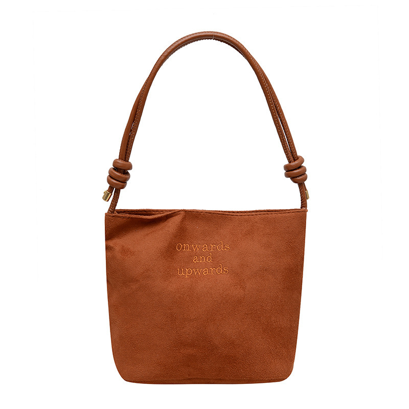 Ženska retro velur bucket torbica za jesen-zimu, mala, preko ramena (crossbody)