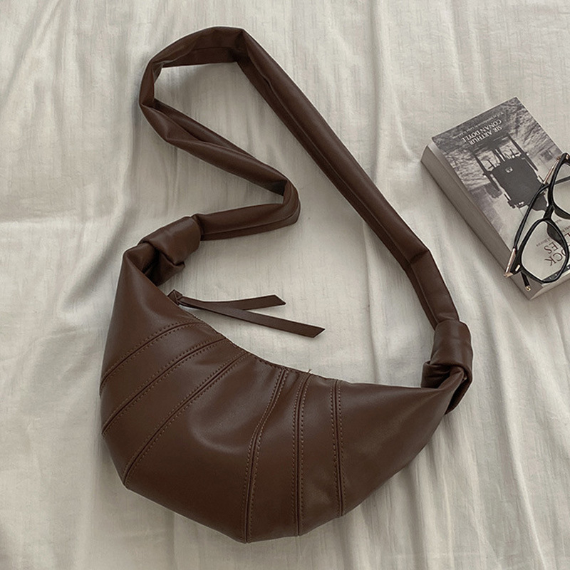 Vintage crossbody torba u korejskom stilu s velikim kapacitetom, oblik polumjeseca, za žene
