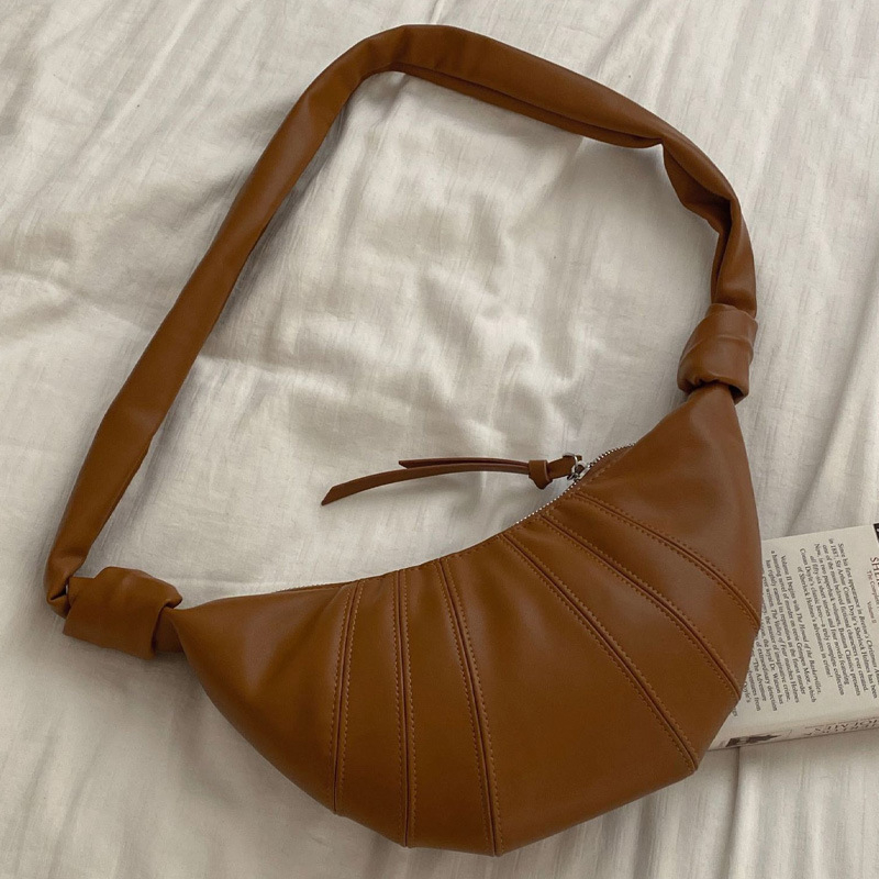 Vintage crossbody torba u korejskom stilu s velikim kapacitetom, oblik polumjeseca, za žene