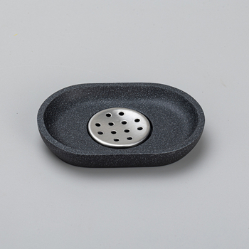 Recipient pentru săpun dublu strat, negru, fără acumulare de apă, pentru spălarea feței, dimensiuni 13×9 cm, potrivit pentru baie în casă, hotel sau pensiune