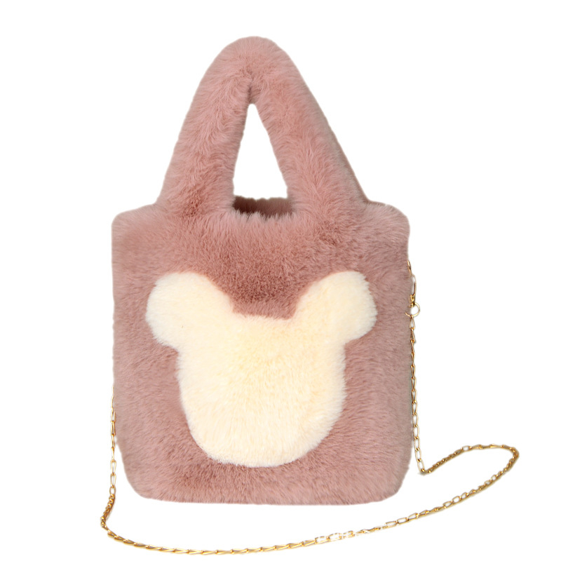Nova ženska torba s lancem za rame, crossbody, Mickey dizajn, plišana torba