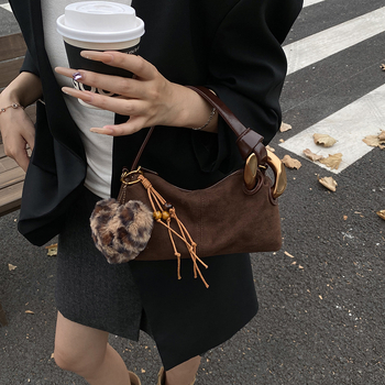 Ženska torba Boston Pillow od velura, srednje veličine, cilindričnog oblika, preko ramena, zatvarač na zip, unutarnja pretinica za mobitel, najlonska podstava