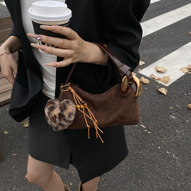 Ženska torba Boston Pillow od velura, srednje veličine, cilindričnog oblika, preko ramena, zatvarač na zip, unutarnja pretinica za mobitel, najlonska podstava