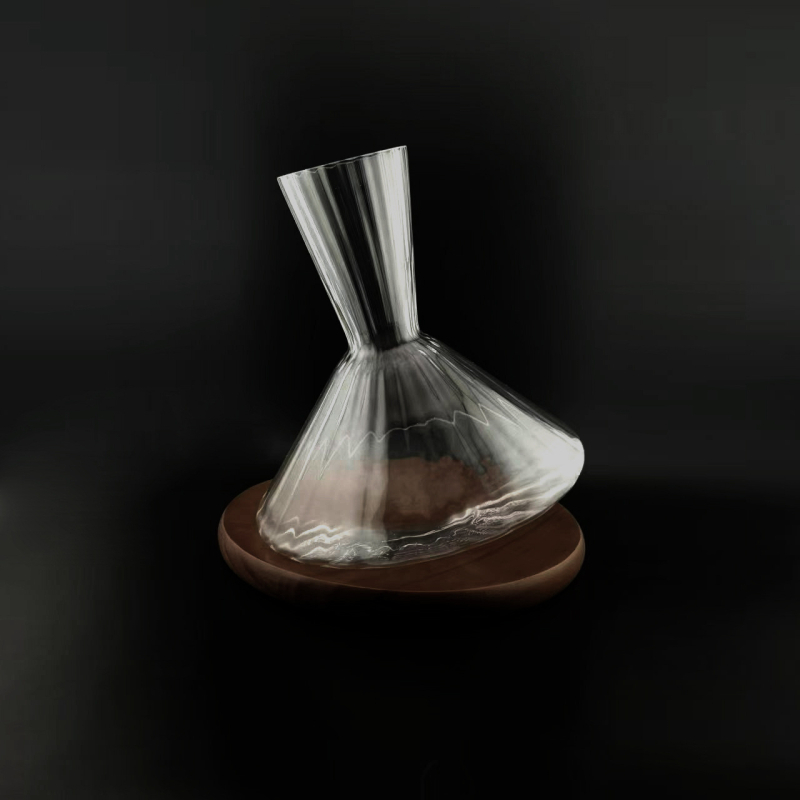 Decantor din sticlă cristal pentru vin roșu, set elegant în stil luxos, capacitate 901–1000 ml