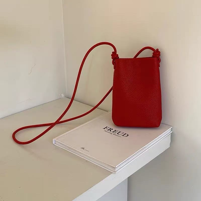 Korejskog stila proljeće-ljeto 2025: crossbody torbica za mobitel, mekana koža, mini torba za rame za žene