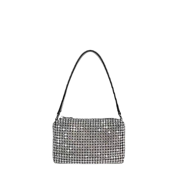Torba sa kristalima, dojam luksuza, model 2023, ručna i s lancem za rame, potpuno ukrašena kristalima, večernja clutch torba, može se nositi i kao crossbody