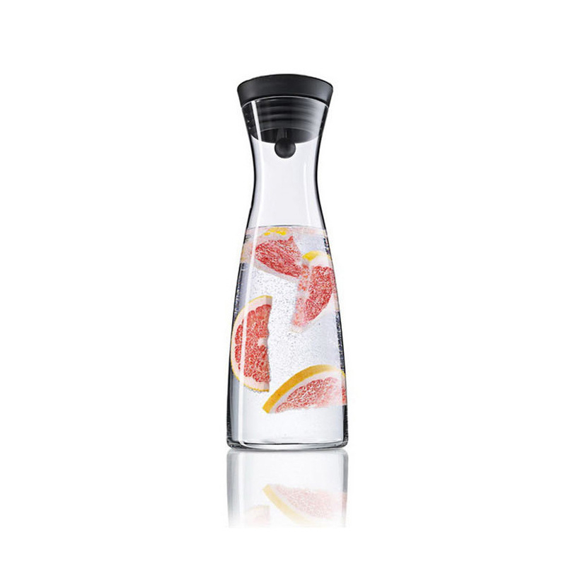 Independent cană de apă rece cu capac rabatabil, stil japonez, sticlă borosilicat rezistentă la temperaturi înalte, pentru ceai cu flori, apă, suc și infuzie la rece