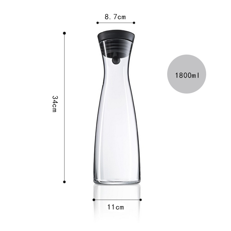 Independent cană de apă rece cu capac rabatabil, stil japonez, sticlă borosilicat rezistentă la temperaturi înalte, pentru ceai cu flori, apă, suc și infuzie la rece