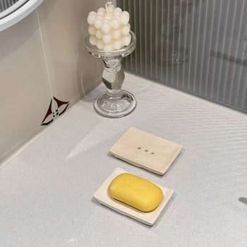 Suport ceramic pentru săpun, stil Nordic, cu găuri de drenaj, un singur nivel, pentru baie.