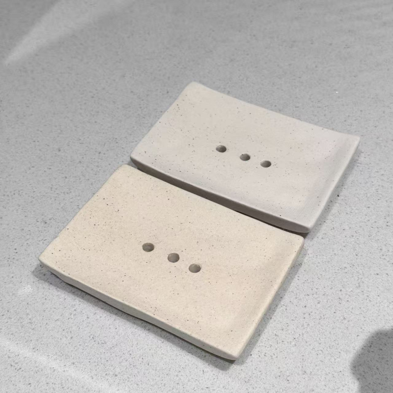 Suport ceramic pentru săpun, stil Nordic, cu găuri de drenaj, un singur nivel, pentru baie.