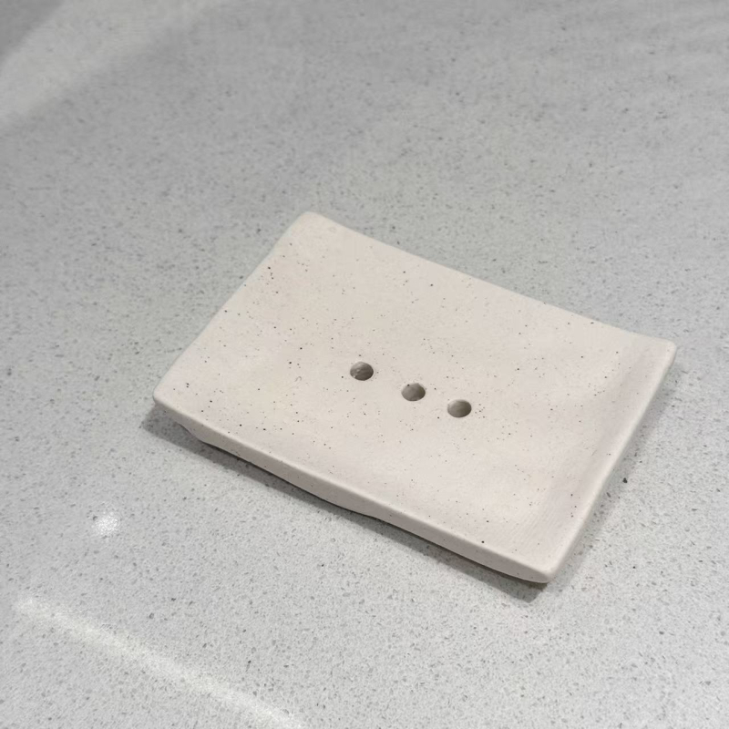 Suport ceramic pentru săpun, stil Nordic, cu găuri de drenaj, un singur nivel, pentru baie.