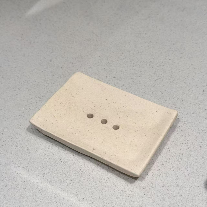 Suport ceramic pentru săpun, stil Nordic, cu găuri de drenaj, un singur nivel, pentru baie.