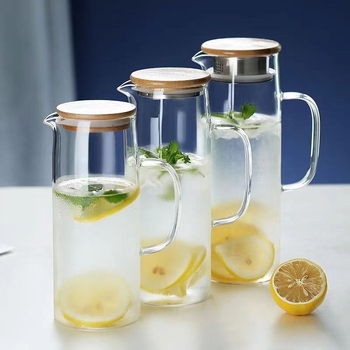 Ceainic transparent din sticlă borosilicată, pentru uz casnic, capacitate mare, apă rece, rezistent la temperaturi înalte