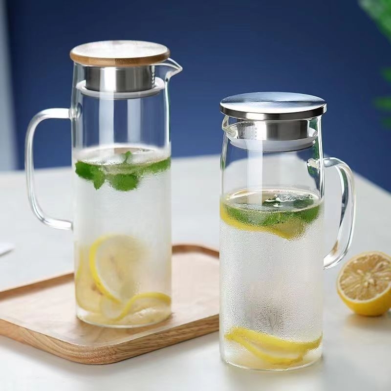 Ceainic transparent din sticlă borosilicată, pentru uz casnic, capacitate mare, apă rece, rezistent la temperaturi înalte