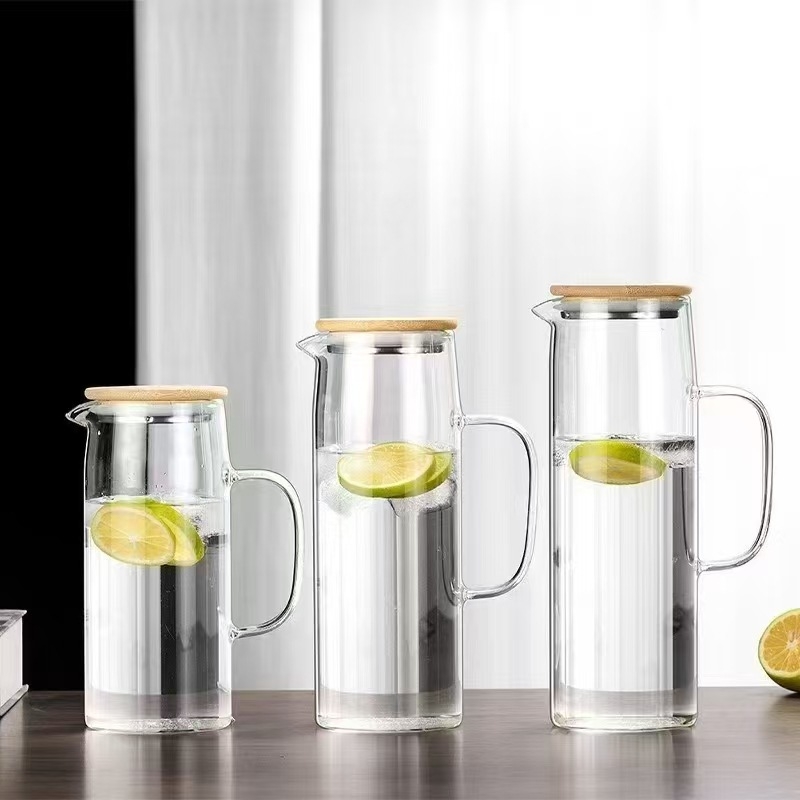 Ceainic transparent din sticlă borosilicată, pentru uz casnic, capacitate mare, apă rece, rezistent la temperaturi înalte