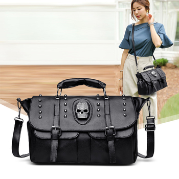 Ženska retro torba s nity i lubanjom, crossbody torba za rame, ljeto 2023