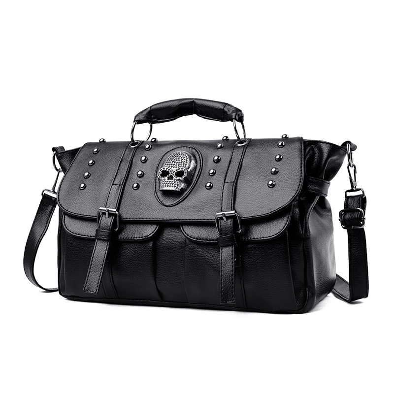 Ženska retro torba s nity i lubanjom, crossbody torba za rame, ljeto 2023