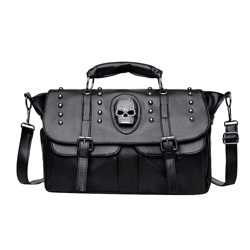 Ženska retro torba s nity i lubanjom, crossbody torba za rame, ljeto 2023