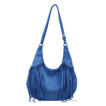 Női boho tassel velúr bucket táska, amerikai stílus, egy vállon átvetős pánttal