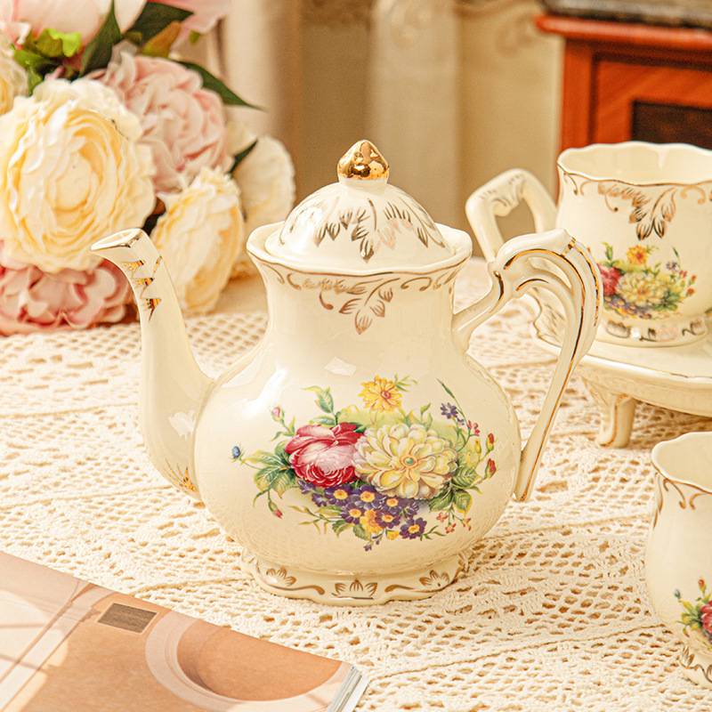 Set de căni de cafea în stil european și serviciu britanic pentru ceai de după-amiază, căni parfumate de ceai, veselă ceramică de înaltă calitate pentru casă, set cadou de nuntă