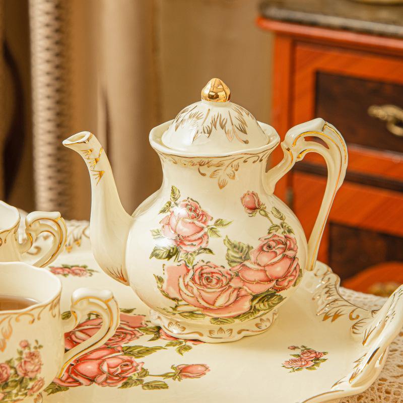 Set de căni de cafea în stil european și serviciu britanic pentru ceai de după-amiază, căni parfumate de ceai, veselă ceramică de înaltă calitate pentru casă, set cadou de nuntă