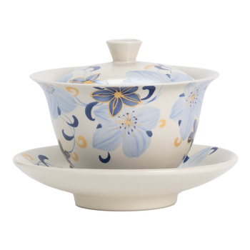 Linglan Lily gaiwan pentru ceai, ceramică trei-talente gaiwan Kung Fu set ceai, bol de ceai premium