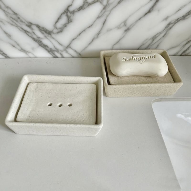 Vas ceramic cu două etaje pentru săpun, în stil Wabi-Sabi, cu drenaj, potrivit pentru hoteluri, pensiuni și uz casnic; poate încăpea un săpun mic pentru rufe