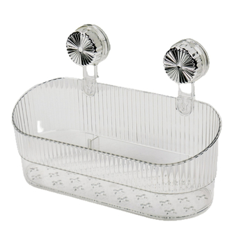 Raft de depozitare cu ventuză, montat pe perete, pentru bucătărie, baie și toaletă, cutie de depozitare pentru chiuvetă