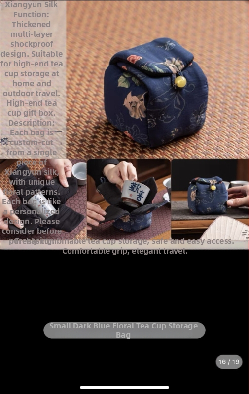 Geantă de depozitare pentru set de ceai de călătorie – organizator portabil pentru cești și ceainic