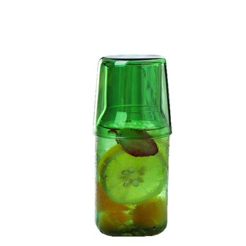 Set din sticlă borosilicată pentru apă rece, cu sticlă și ceașcă, potrivit pentru sucuri și băuturi