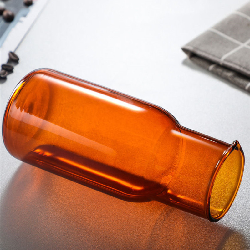 Set din sticlă borosilicată pentru apă rece, cu sticlă și ceașcă, potrivit pentru sucuri și băuturi
