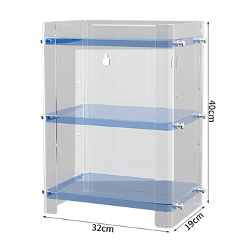 Raft de depozitare pentru cosmetice, 3 niveluri, pentru baie – Organizator transparent din plastic pentru parfumuri și cosmetice