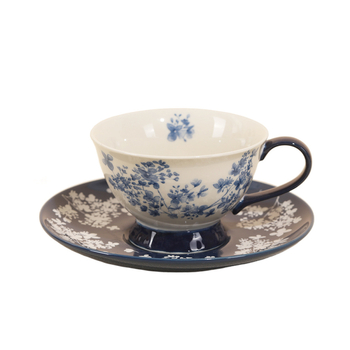 Shunxiang set ceramic pentru cafea cu ceașcă și farfurioară, în cutie cadou, ceașcă ceramică personală, design vintage pentru femei