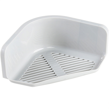 Raft de depozitare triunghiular pentru baie, din plastic, fără găuri, pentru toaletă și chiuvetă