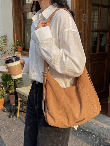 Ženska nubuk torba velike kapacitete, 2026 novi model, retro gradska crossbody torba preko ramena, ležerni tote stil