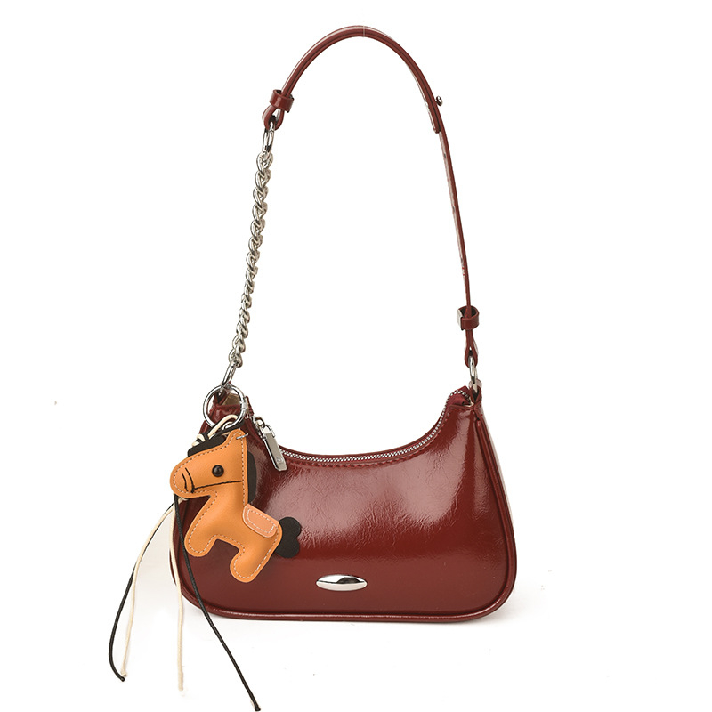 Vintage lančana torbica za žene, 2026 novi korejski stil, torbica ispod pazuha i crossbody u obliku polumjeseca