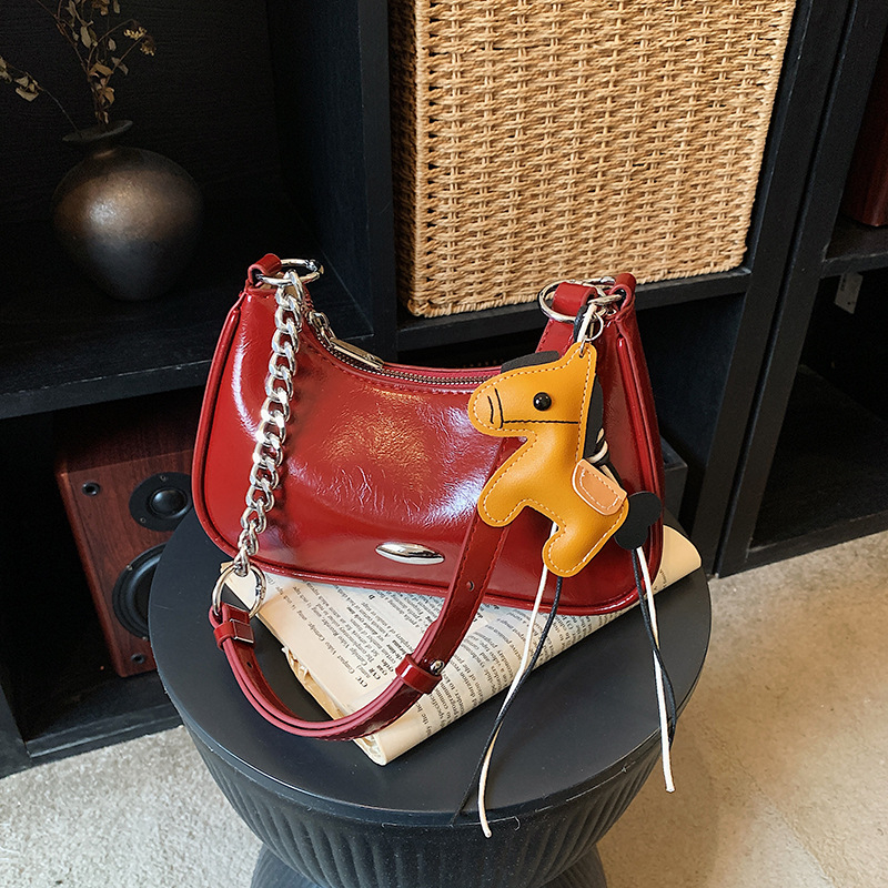 Vintage lančana torbica za žene, 2026 novi korejski stil, torbica ispod pazuha i crossbody u obliku polumjeseca