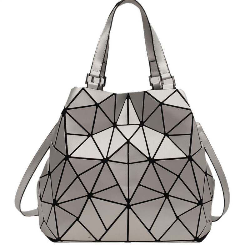 Ženska bucket torba u jednofarbnoj boji s romboidnim geometrijskim uzorkom, korejskog stila, za ramena ili crossbody