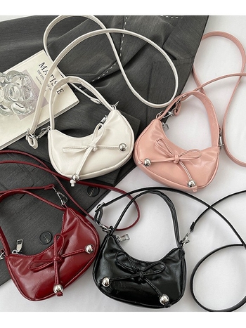 Ženska torbica s mašnicom u obliku polumjeseca, ljetna moda 2026, svestrana torba za rame i crossbody